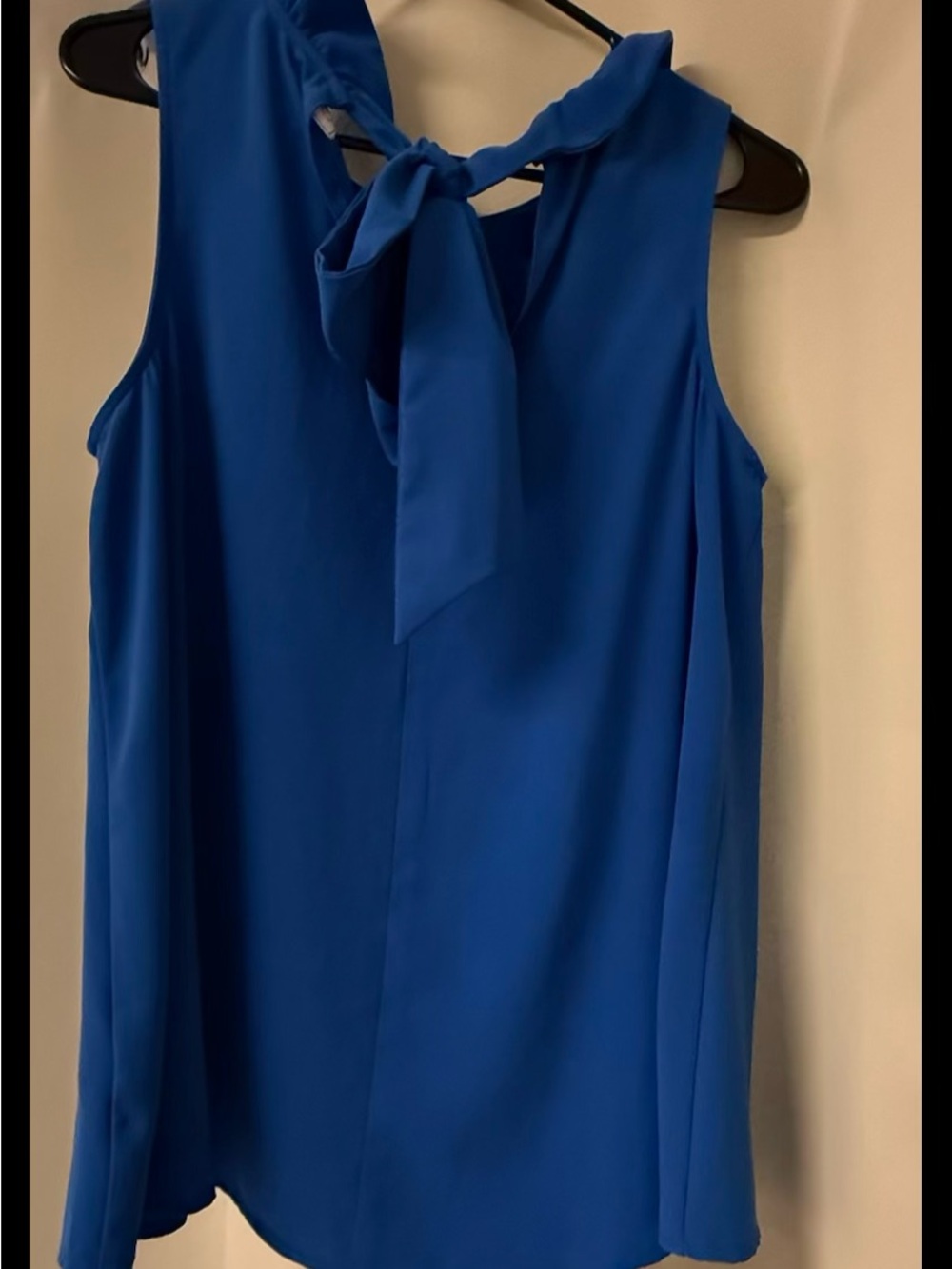 Mud Pie Royal Blue Sleeveless Ruffle-Neck Shell - Picture 2 of 3